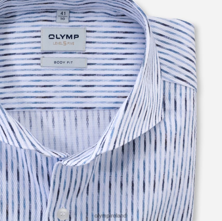Clothing OLYMP Level Five Body Fit, Business Shirt, Cutaway, Bleu 24L846829