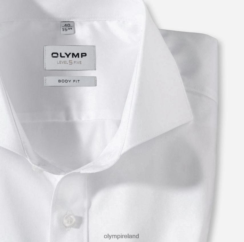 Clothing OLYMP Level Five Body Fit, Business Shirt, Long Sleeve Extra Long, Cutaway, White 24L846910