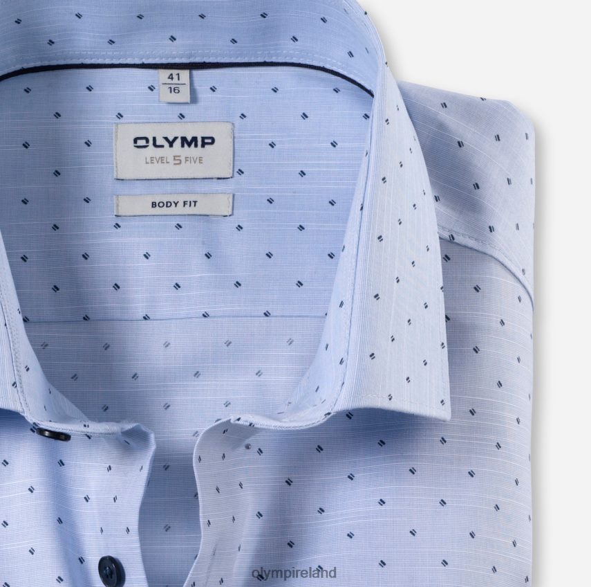 Clothing OLYMP Level Five Body Fit, Business Shirt, Long Sleeve Extra Long, Modern Kent, Bleu 24L846897