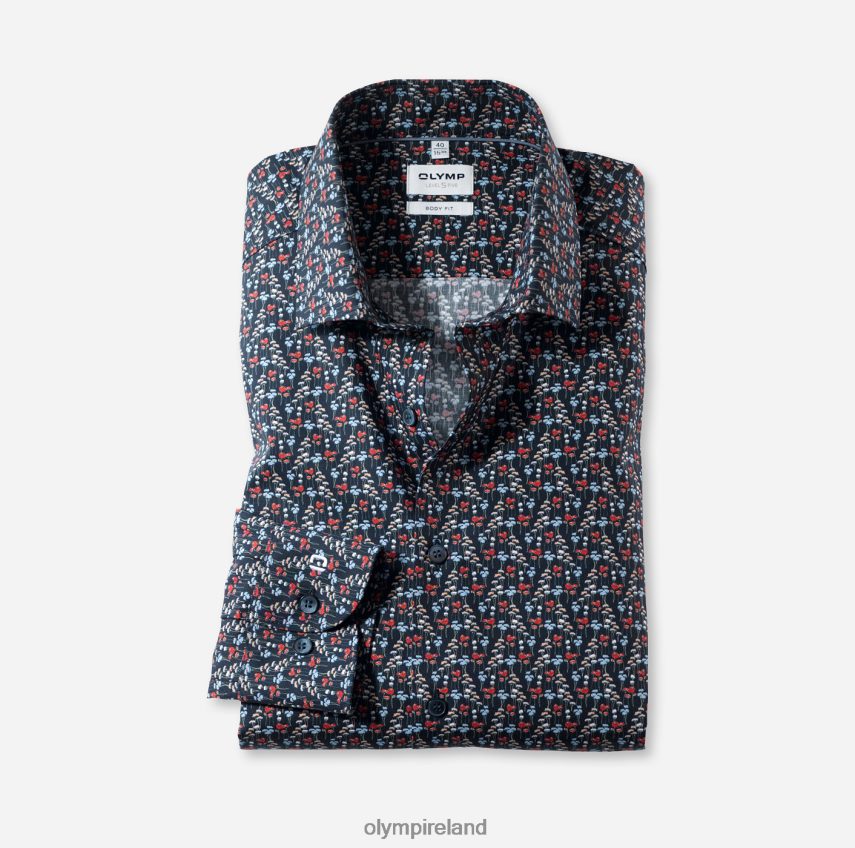 Clothing OLYMP Level Five Body Fit, Business Shirt, Long Sleeve Extra Long, Modern Kent, Red 24L846892