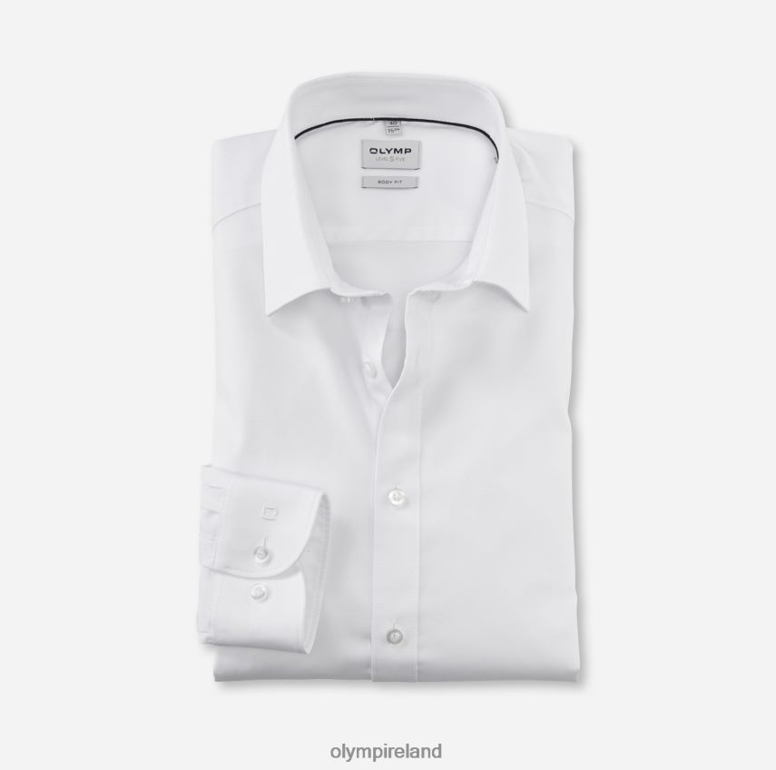 Clothing OLYMP Level Five Body Fit, Business Shirt, Long Sleeve Extra Long, New York Kent, White 24L846857