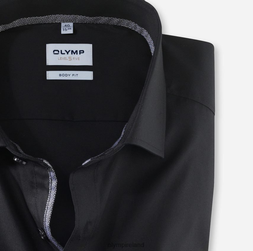 Clothing OLYMP Level Five Body Fit, Business Shirt, Long Sleeve Extra Long, Royal Kent, Black 24L846862
