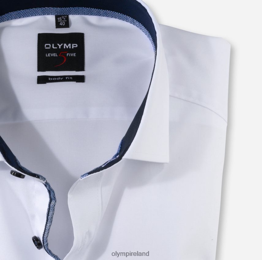 Clothing OLYMP Level Five Body Fit, Business Shirt, Long Sleeve Extra Long, Royal Kent, White 24L846872