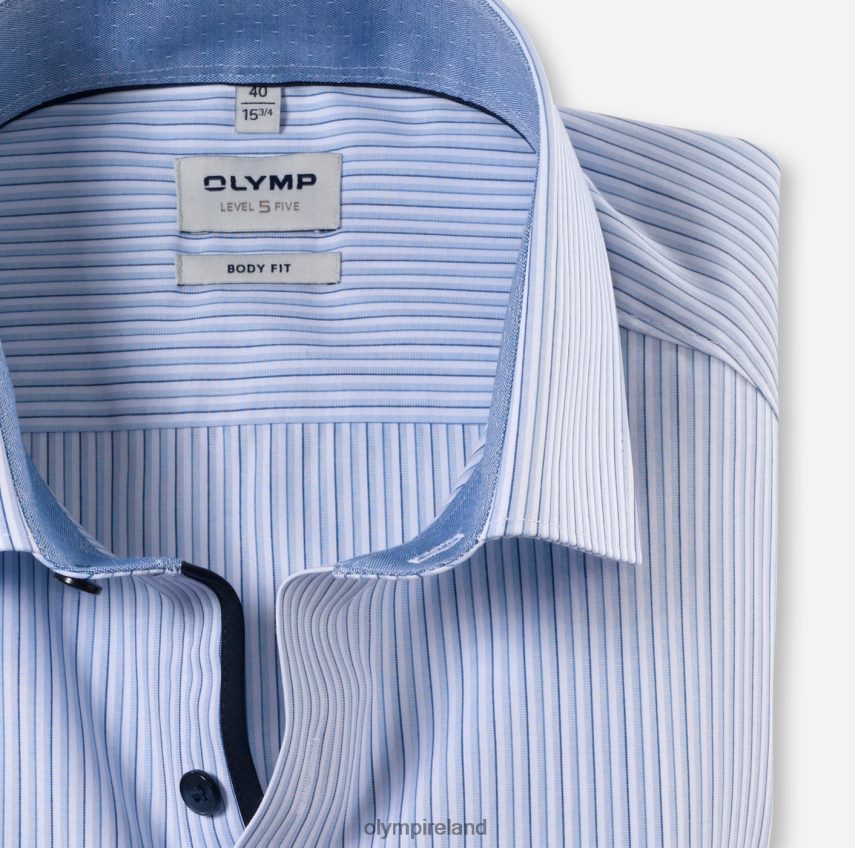Clothing OLYMP Level Five Body Fit, Business Shirt, Modern Kent, Bleu 24L846554