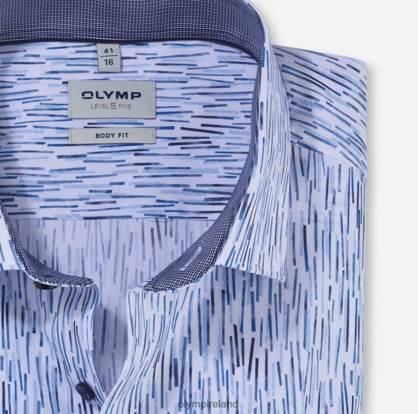 Clothing OLYMP Level Five Body Fit, Business Shirt, Modern Kent, Bleu 24L846748