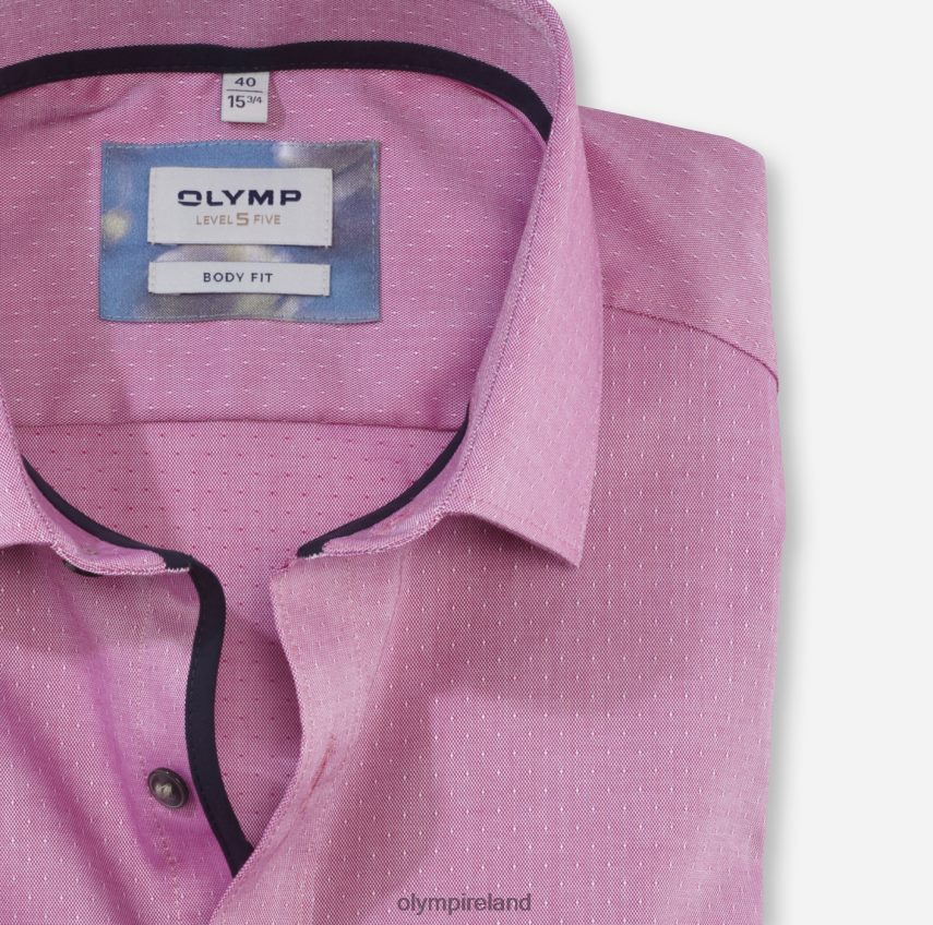 Clothing OLYMP Level Five Body Fit, Business Shirt, Modern Kent, Fuchsia 24L846597