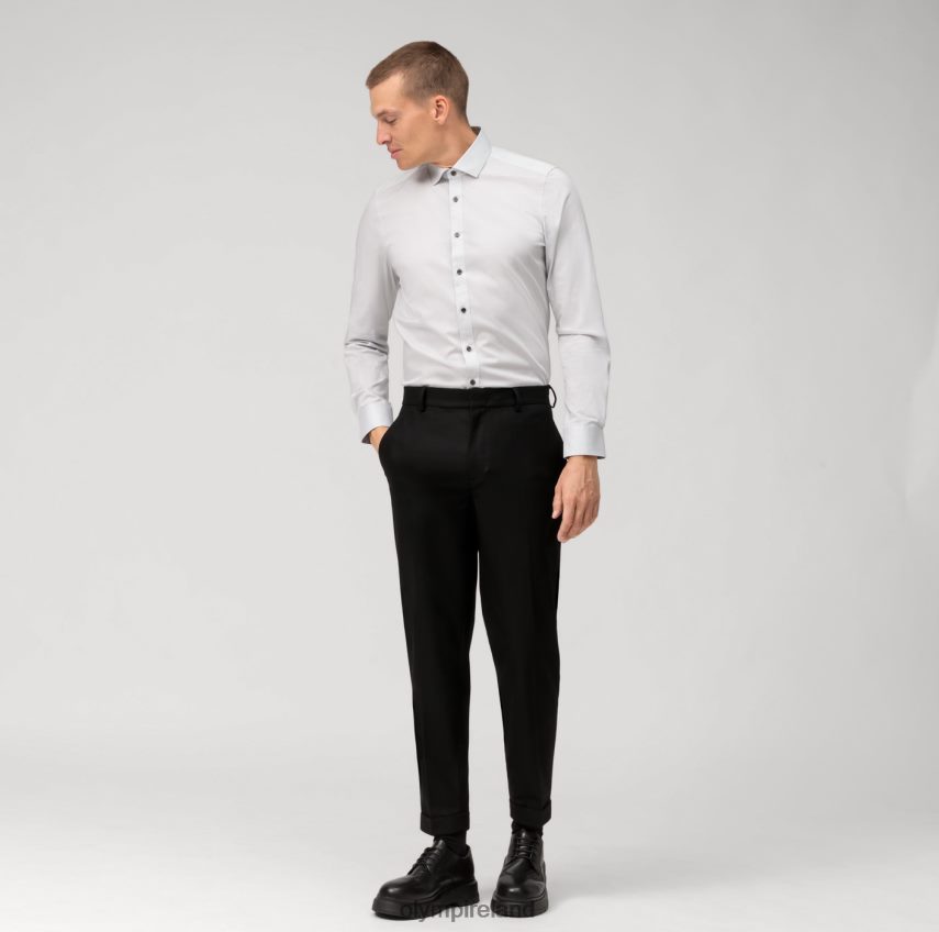 Clothing OLYMP Level Five Body Fit, Business Shirt, Modern Kent, Light Grey 24L846526