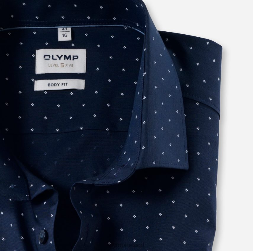 Clothing OLYMP Level Five Body Fit, Business Shirt, Modern Kent, Marine 24L846692
