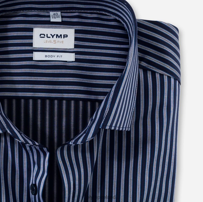 Clothing OLYMP Level Five Body Fit, Business Shirt, Modern Kent, Marine 24L846823