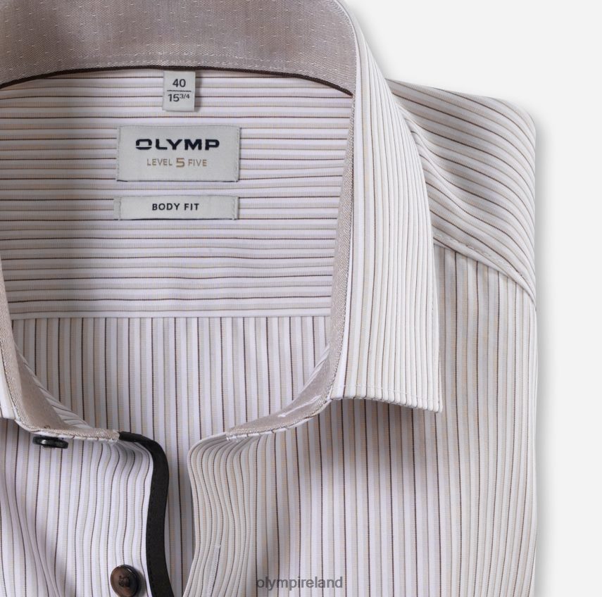Clothing OLYMP Level Five Body Fit, Business Shirt, Modern Kent, Natural 24L846354