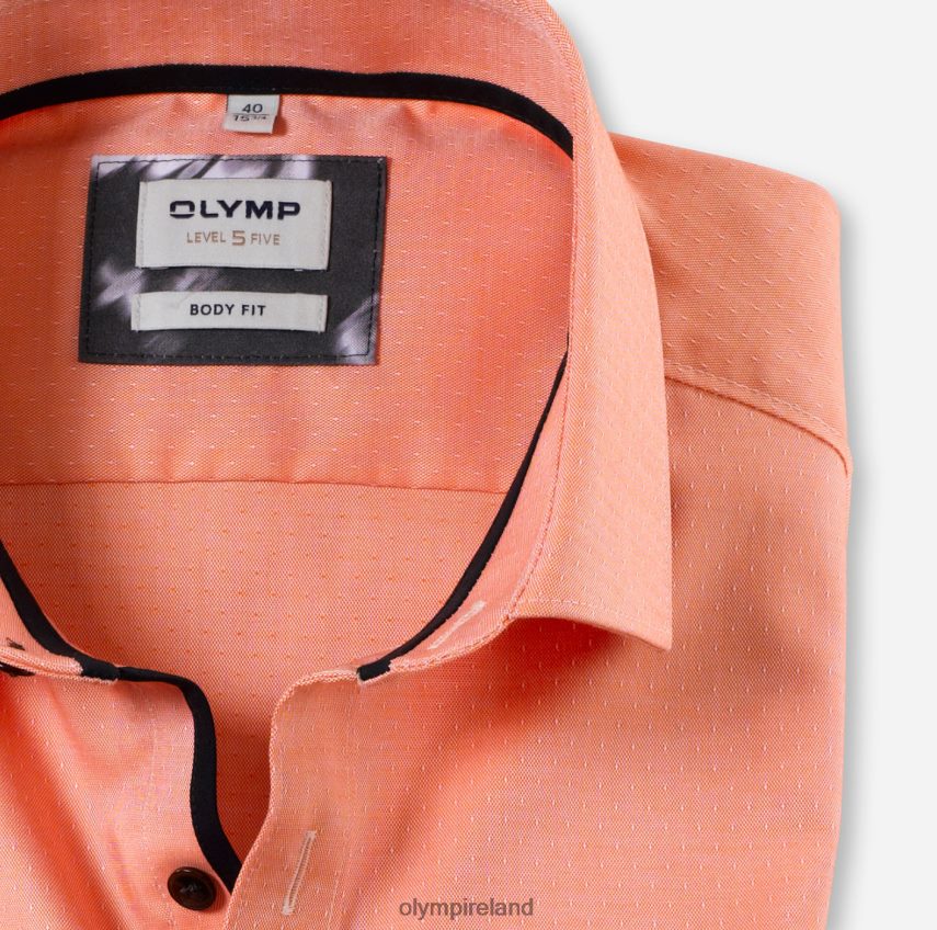 Clothing OLYMP Level Five Body Fit, Business Shirt, Modern Kent, Orange 24L846590