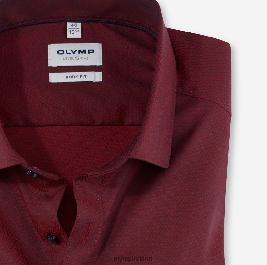 Clothing OLYMP Level Five Body Fit, Business Shirt, Modern Kent, Red 24L846763