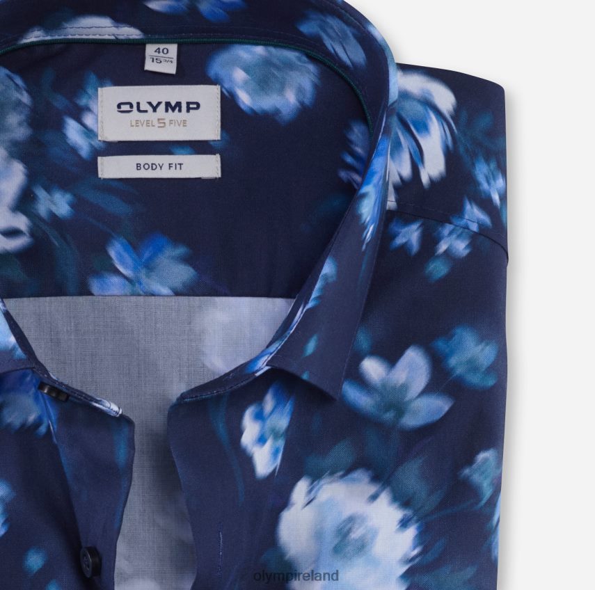 Clothing OLYMP Level Five Body Fit, Business Shirt, Modern Kent, Smoke Blue 24L846366