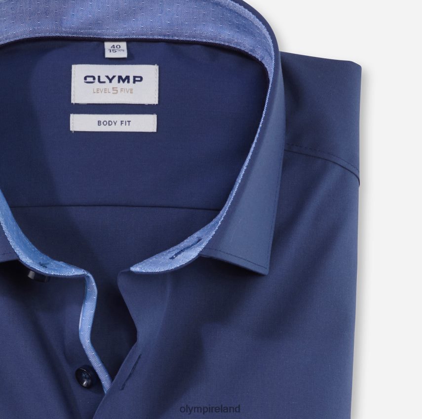 Clothing OLYMP Level Five Body Fit, Business Shirt, Modern Kent, Smoke Blue 24L846538