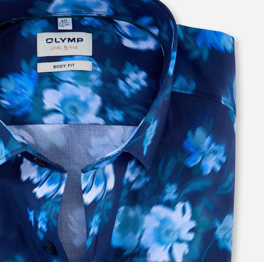 Clothing OLYMP Level Five Body Fit, Business Shirt, Modern Kent, Smoke Blue 24L846767