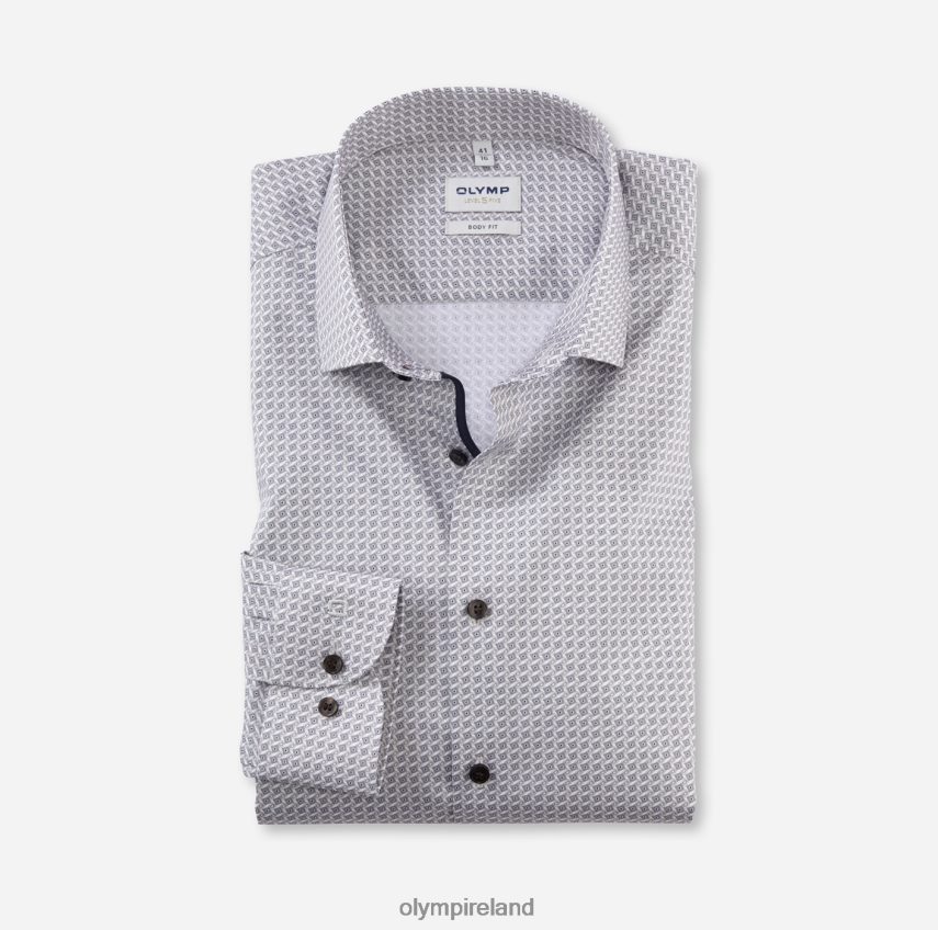 Clothing OLYMP Level Five Body Fit, Business Shirt, Modern Kent, Taupe 24L846515