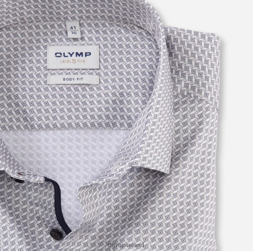 Clothing OLYMP Level Five Body Fit, Business Shirt, Modern Kent, Taupe 24L846515