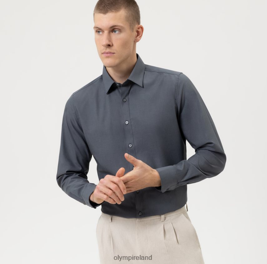 Clothing OLYMP Level Five Body Fit, Business Shirt, New York Kent, Anthracite 24L846847