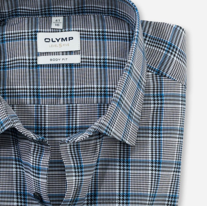 Clothing OLYMP Level Five Body Fit, Business Shirt, New York Kent, Bleu 24L846411