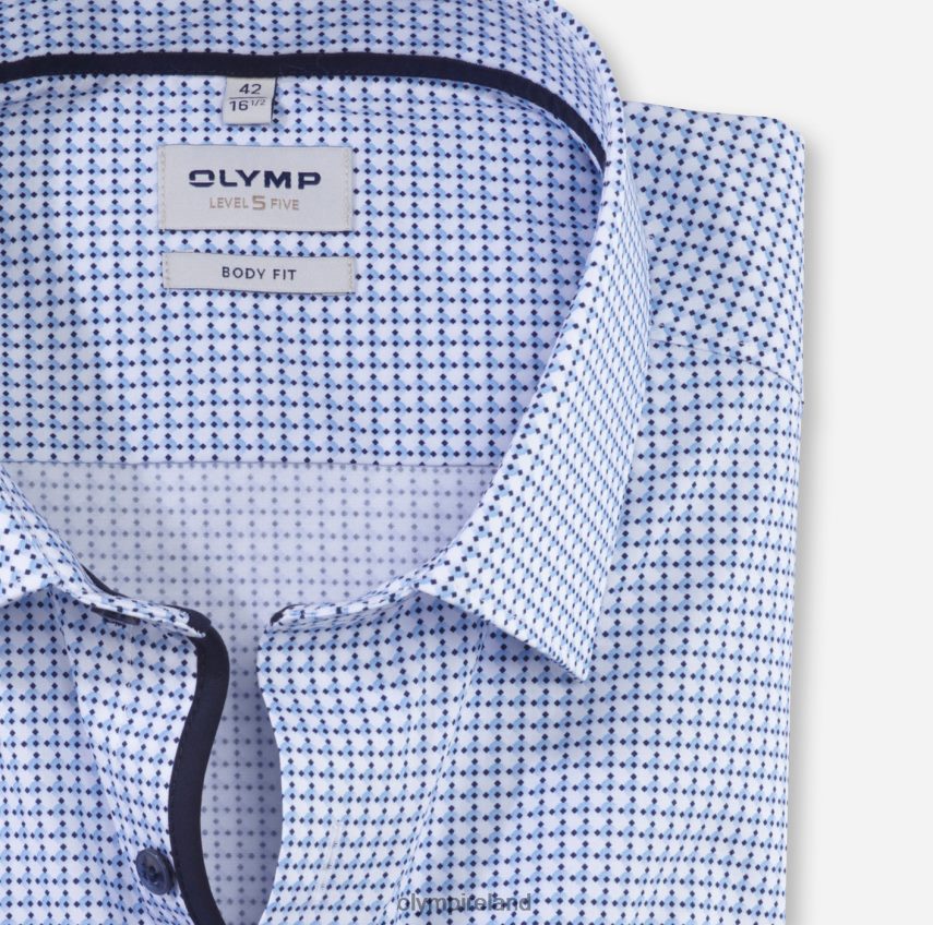 Clothing OLYMP Level Five Body Fit, Business Shirt, New York Kent, Bleu 24L846428