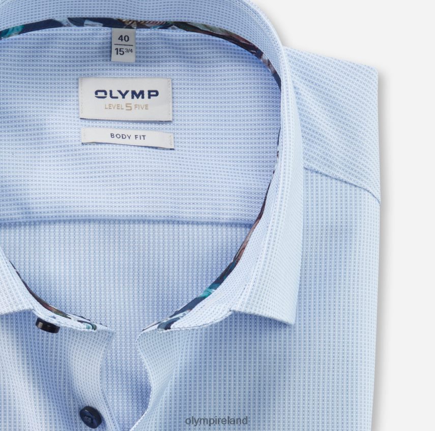 Clothing OLYMP Level Five Body Fit, Business Shirt, New York Kent, Bleu 24L846456