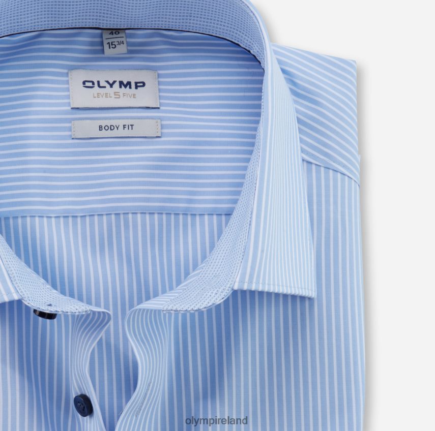 Clothing OLYMP Level Five Body Fit, Business Shirt, New York Kent, Bleu 24L846536