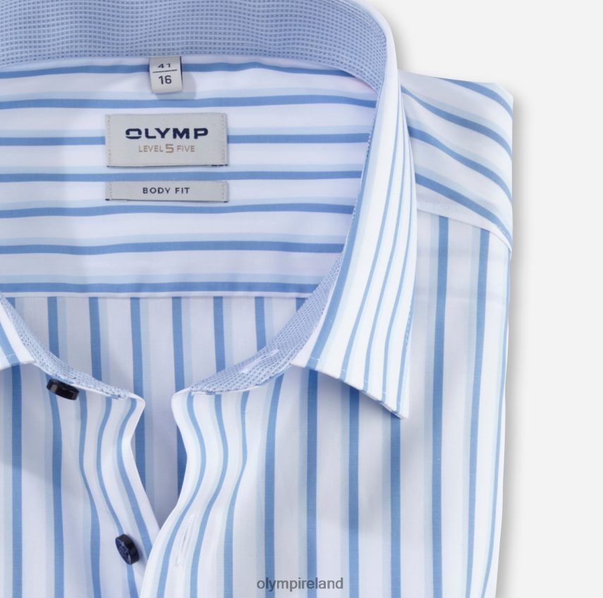 Clothing OLYMP Level Five Body Fit, Business Shirt, New York Kent, Bleu 24L846654