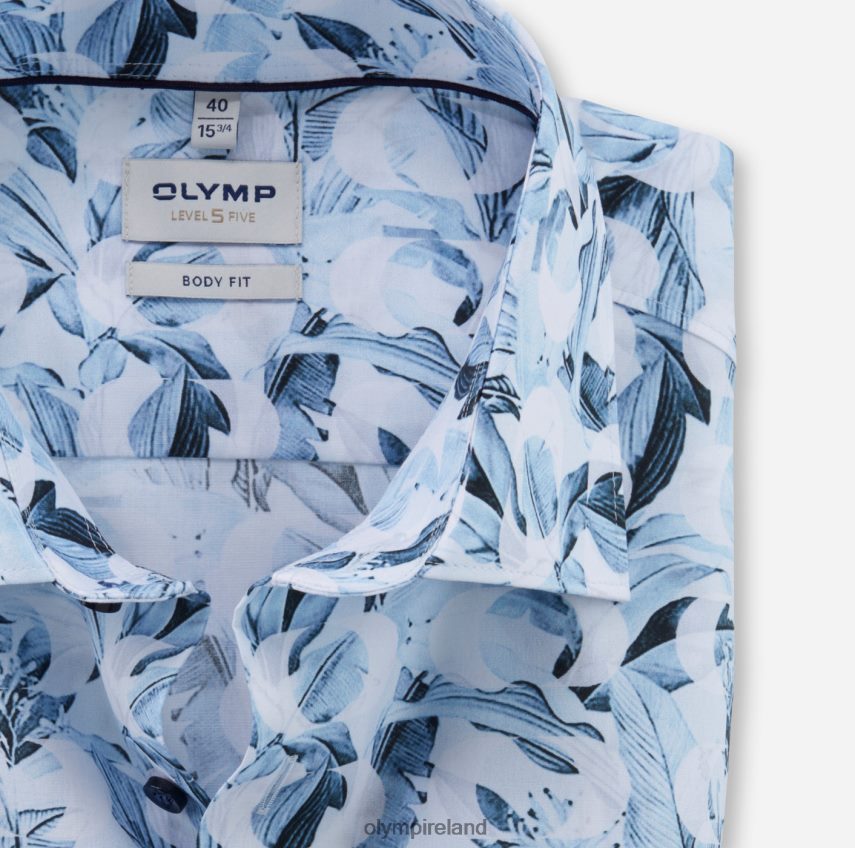 Clothing OLYMP Level Five Body Fit, Business Shirt, New York Kent, Bleu 24L846664
