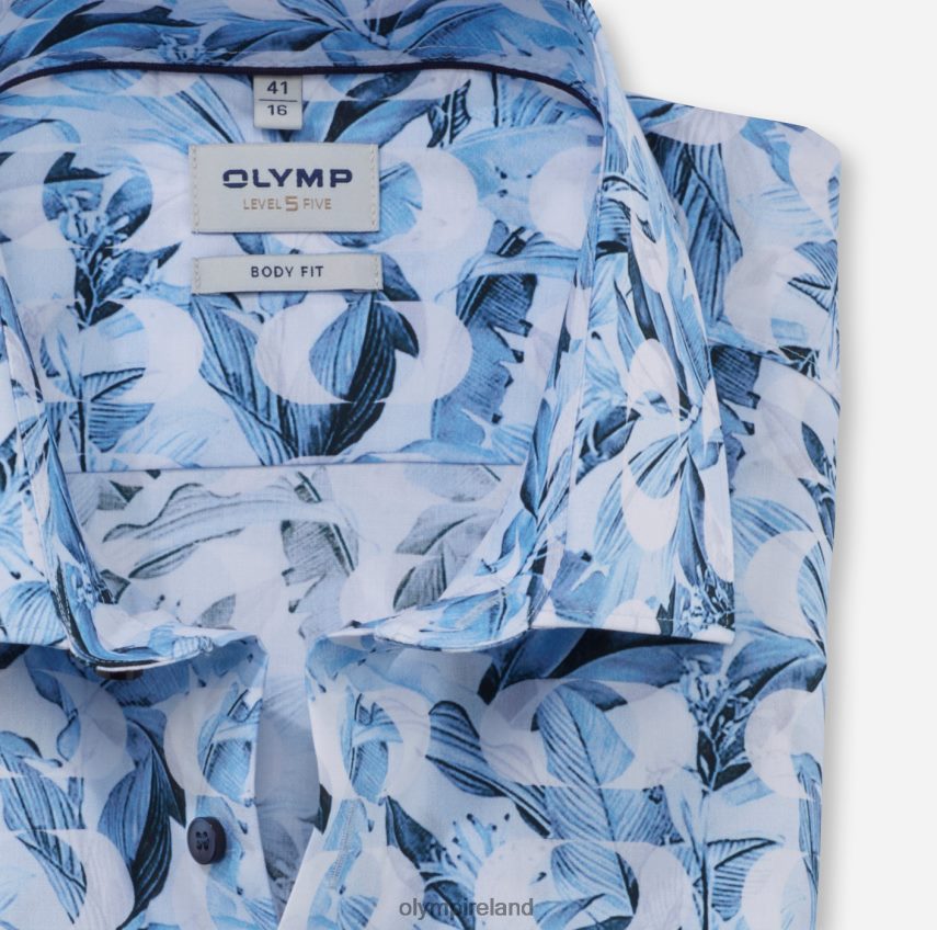 Clothing OLYMP Level Five Body Fit, Business Shirt, New York Kent, Bleu 24L846728