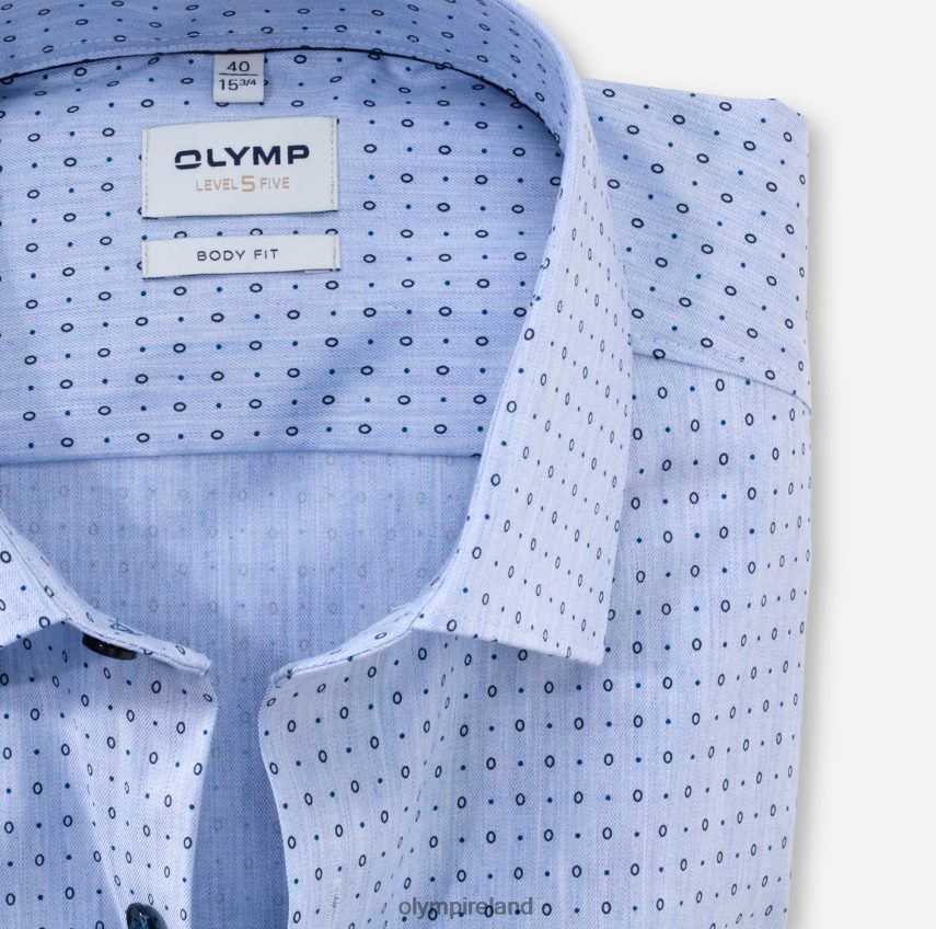 Clothing OLYMP Level Five Body Fit, Business Shirt, New York Kent, Bleu 24L846730