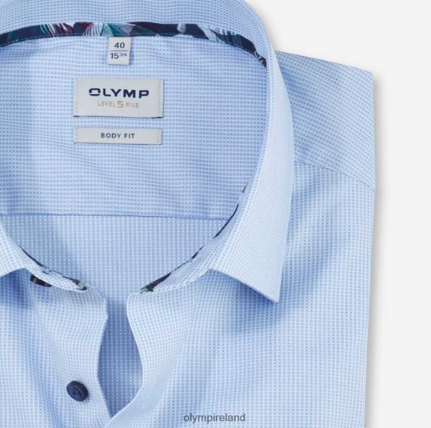 Clothing OLYMP Level Five Body Fit, Business Shirt, New York Kent, Bleu 24L846775