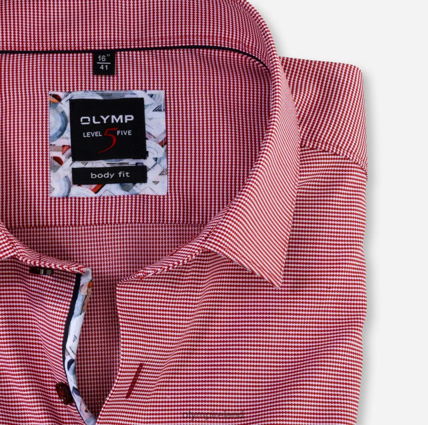 Clothing OLYMP Level Five Body Fit, Business Shirt, New York Kent, Brick Red 24L846827