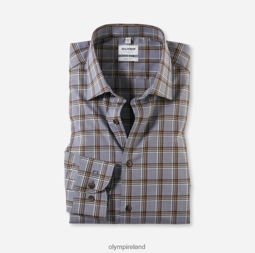 Clothing OLYMP Level Five Body Fit, Business Shirt, New York Kent, Brown 24L846427