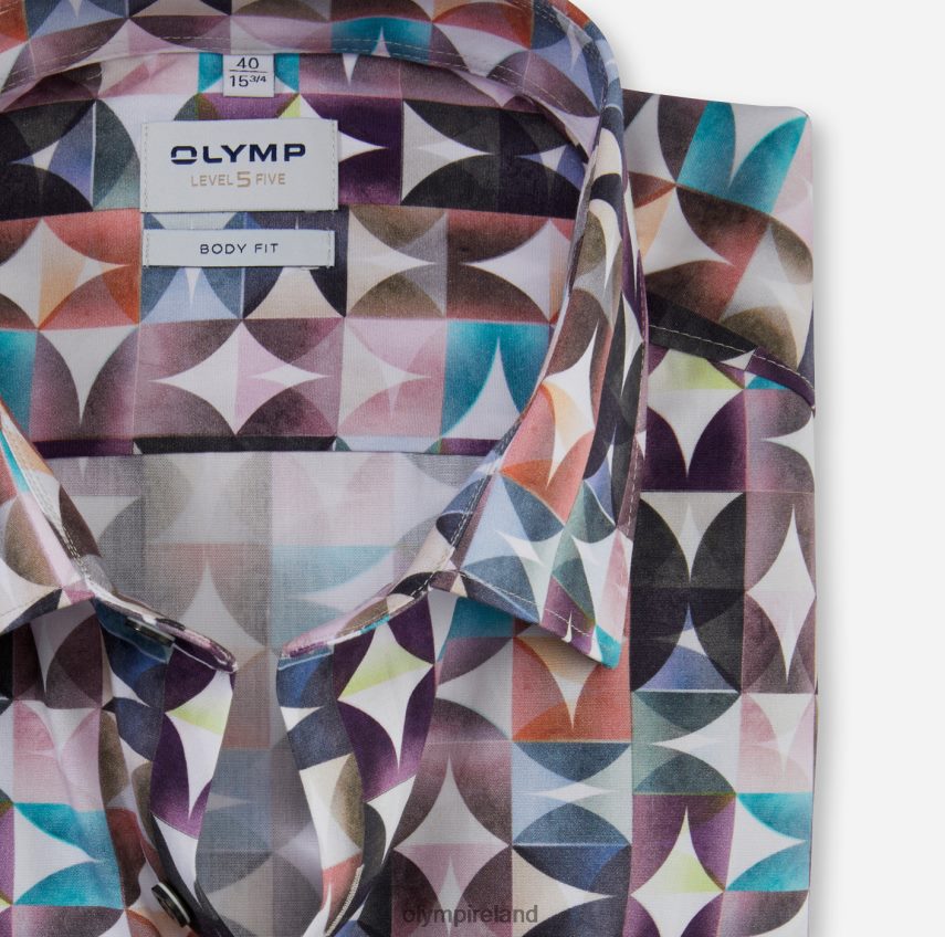 Clothing OLYMP Level Five Body Fit, Business Shirt, New York Kent, Fuchsia 24L846363