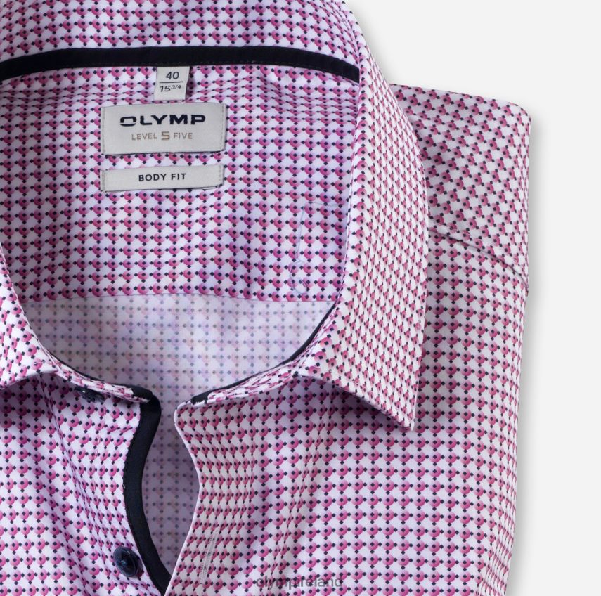 Clothing OLYMP Level Five Body Fit, Business Shirt, New York Kent, Fuchsia 24L846371
