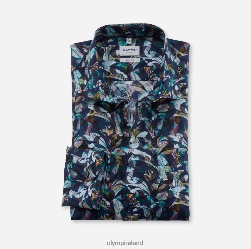 Clothing OLYMP Level Five Body Fit, Business Shirt, New York Kent, Marine 24L846374