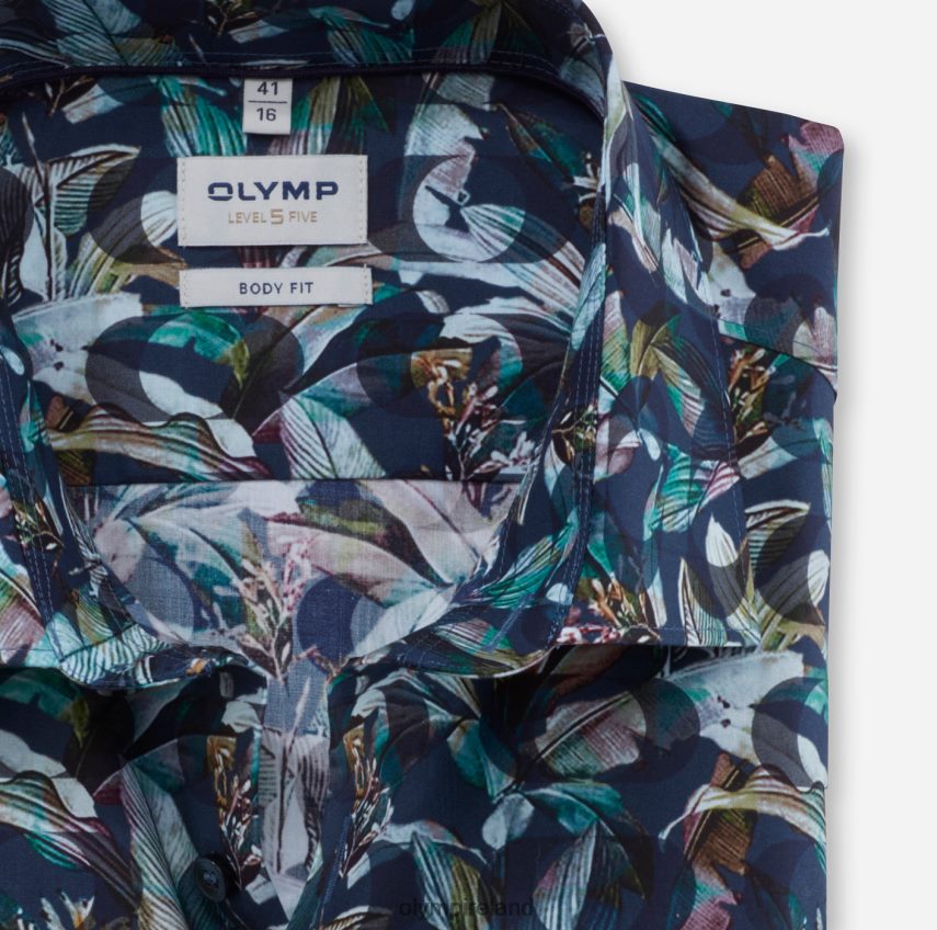 Clothing OLYMP Level Five Body Fit, Business Shirt, New York Kent, Marine 24L846374