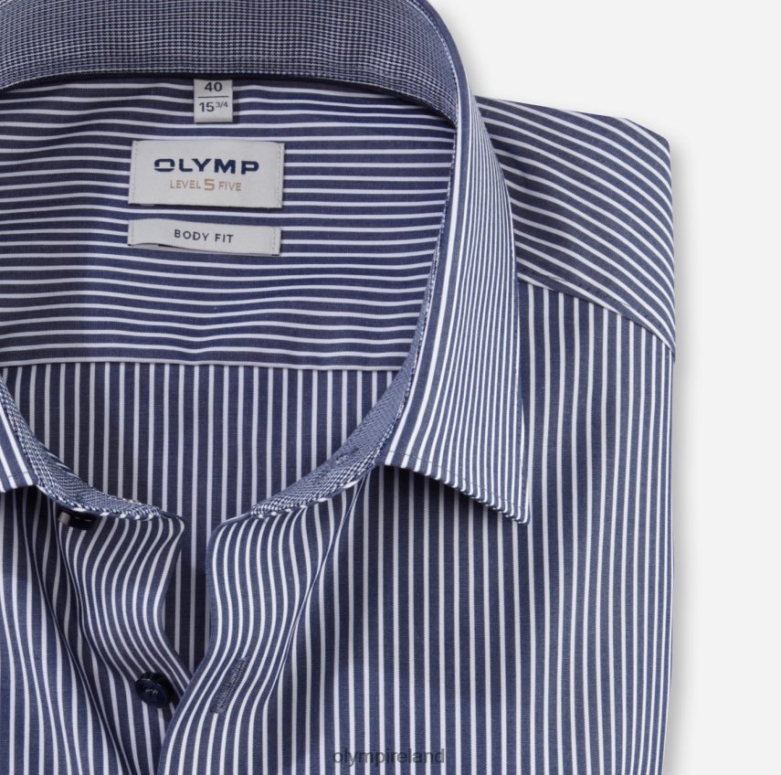Clothing OLYMP Level Five Body Fit, Business Shirt, New York Kent, Marine 24L846549