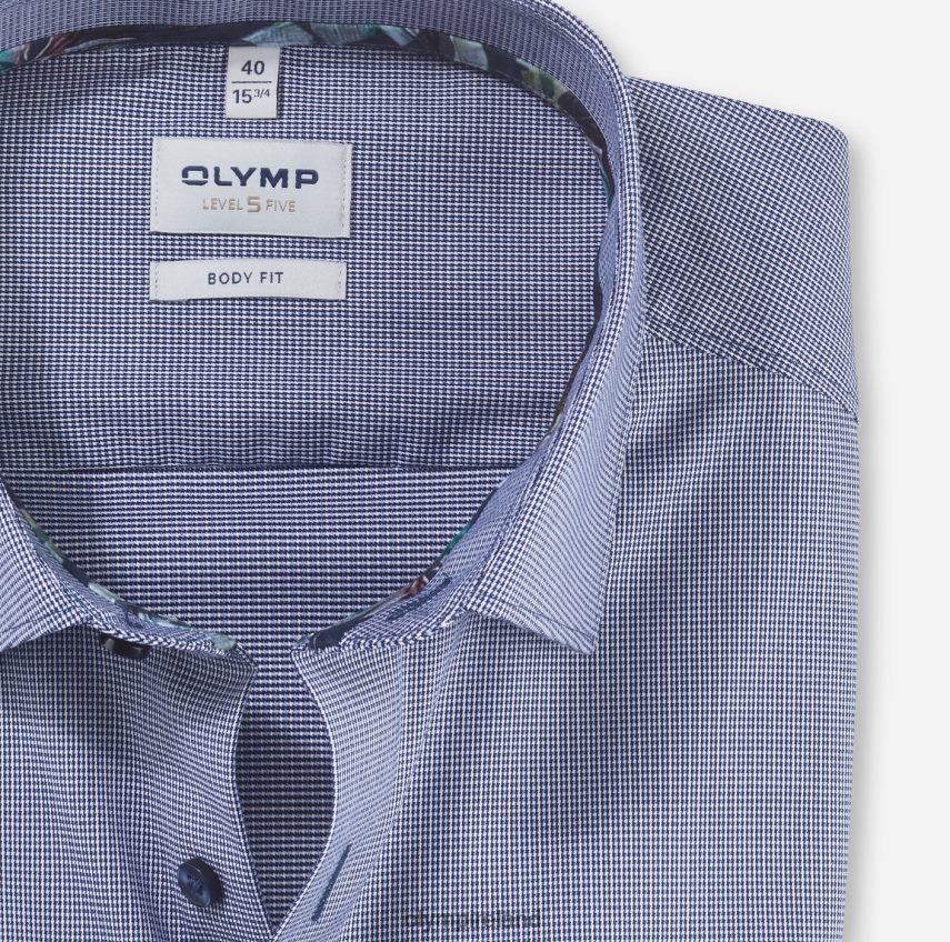 Clothing OLYMP Level Five Body Fit, Business Shirt, New York Kent, Marine 24L846777