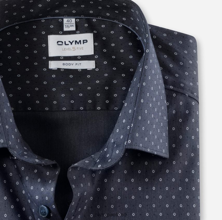 Clothing OLYMP Level Five Body Fit, Business Shirt, New York Kent, Marine 24L846796