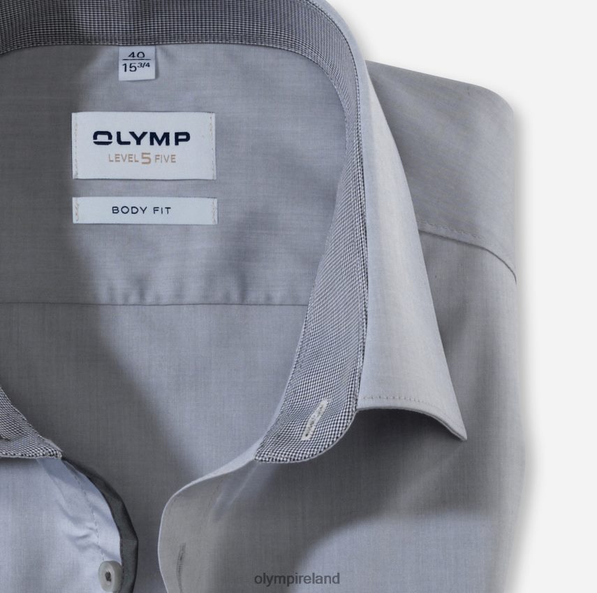 Clothing OLYMP Level Five Body Fit, Business Shirt, New York Kent, Medium Grey 24L846472