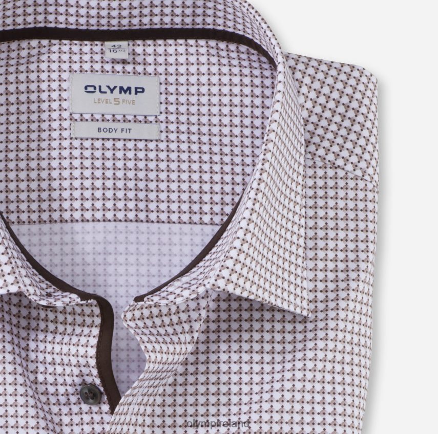 Clothing OLYMP Level Five Body Fit, Business Shirt, New York Kent, Natural 24L846348