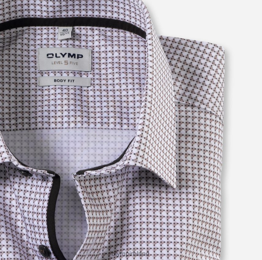 Clothing OLYMP Level Five Body Fit, Business Shirt, New York Kent, Natural 24L846507