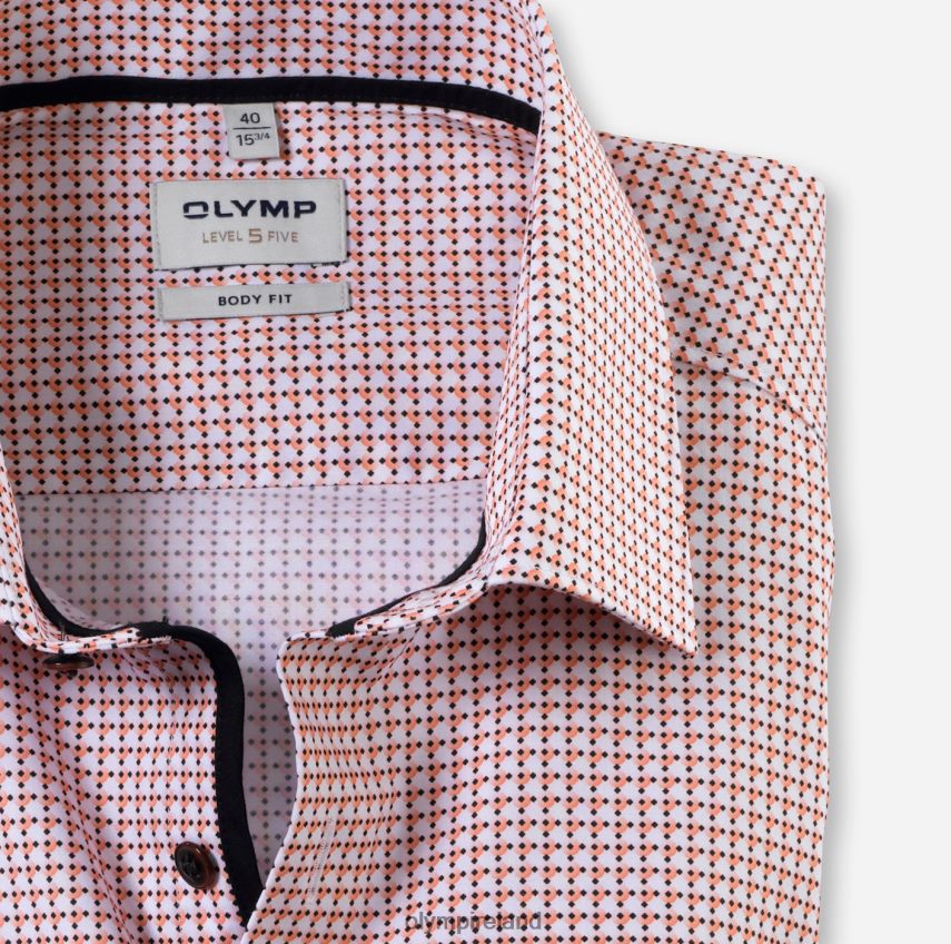 Clothing OLYMP Level Five Body Fit, Business Shirt, New York Kent, Orange 24L846603