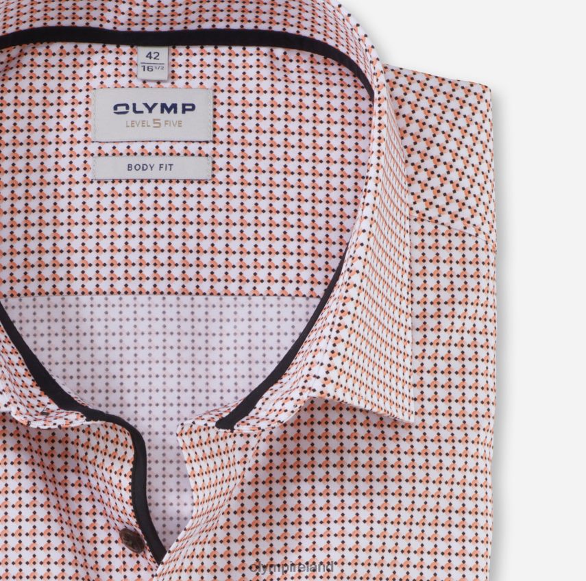 Clothing OLYMP Level Five Body Fit, Business Shirt, New York Kent, Orange 24L846637