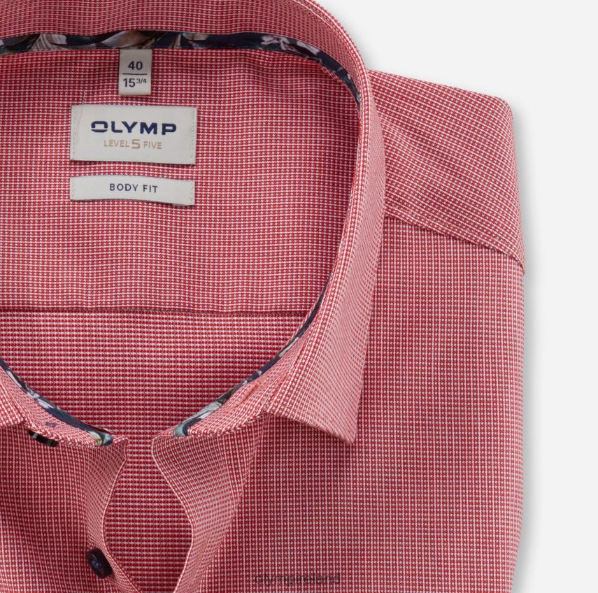 Clothing OLYMP Level Five Body Fit, Business Shirt, New York Kent, Red 24L846607