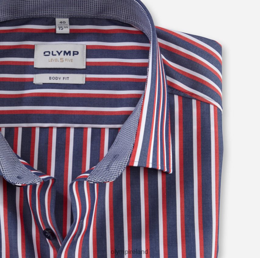 Clothing OLYMP Level Five Body Fit, Business Shirt, New York Kent, Red 24L846661