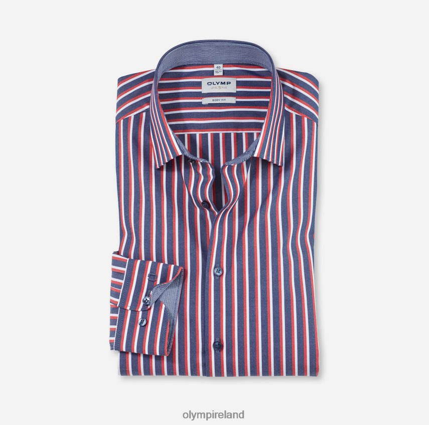Clothing OLYMP Level Five Body Fit, Business Shirt, New York Kent, Red 24L846787