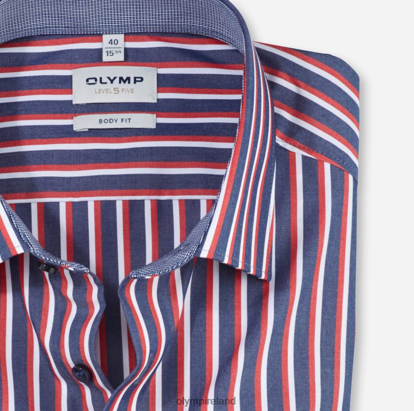 Clothing OLYMP Level Five Body Fit, Business Shirt, New York Kent, Red 24L846787
