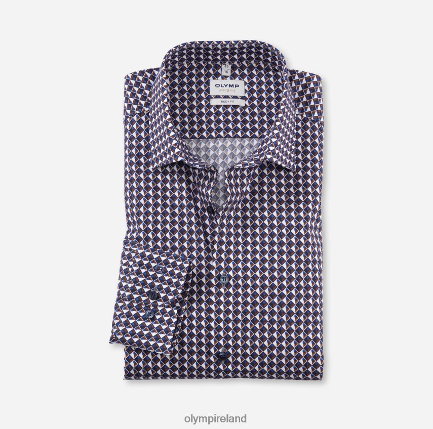 Clothing OLYMP Level Five Body Fit, Business Shirt, New York Kent, Reddish Brown 24L846535